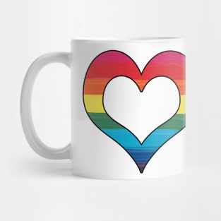 Heart Pride Flag Painted Design Mug